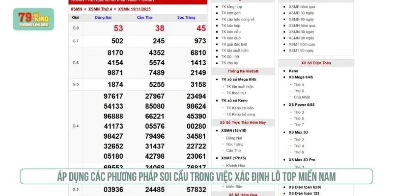 Áp dụng các phương pháp soi cầu trong việc xác định lô top miền nam