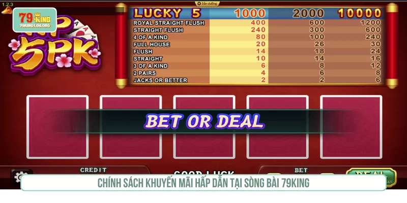 Chính sách khuyến mãi hấp dẫn tại sòng bài 79KING