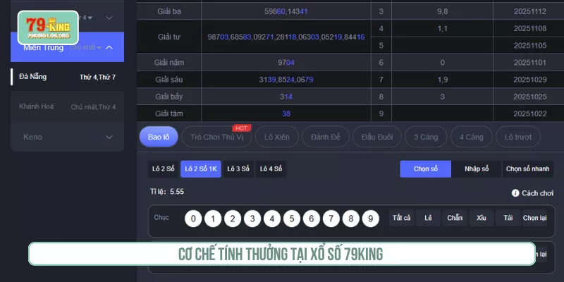 Sảnh Xổ Số 79KING Minh Bạch Với Tỷ Lệ Trả Thưởng Cao Cơ chế tính thưởng tại xổ số 79KING