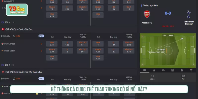 Hệ thống cá cược thể thao 79KING có gì nổi bật?