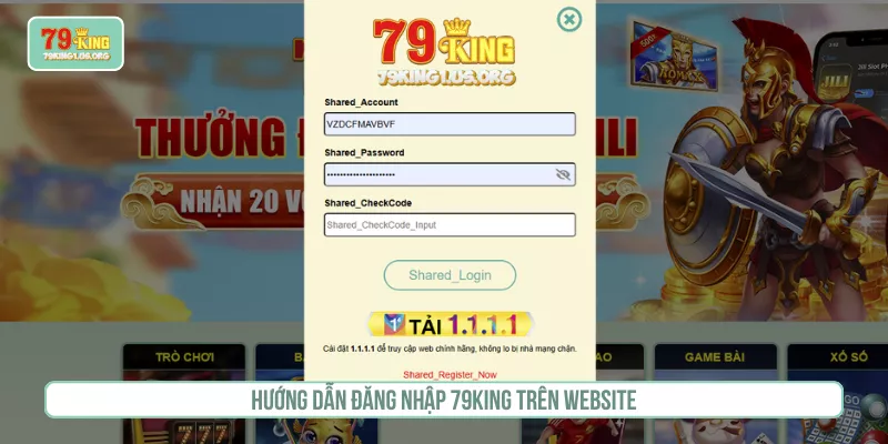 Hướng dẫn đăng nhập 79KING trên website