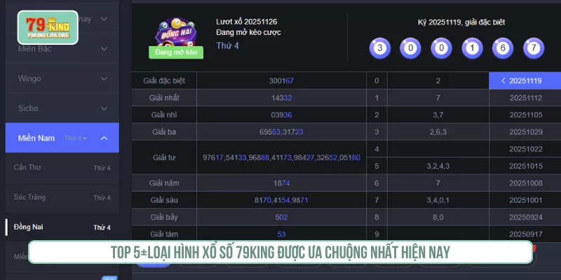 Sảnh Xổ Số 79KING Minh Bạch Với Tỷ Lệ Trả Thưởng Cao Top 5+loại hình xổ số 79KING được ưa chuộng nhất hiện nay
