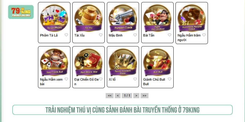 Trải nghiệm thú vị cùng sảnh đánh bài truyền thống ở 79KING